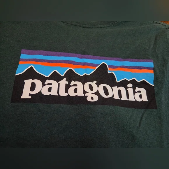 Patagonia Youth Long Sleeve Shirt with Logo in Dark Green - Picture 4 of 6